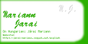 mariann jarai business card