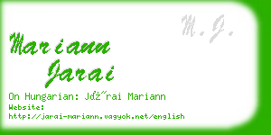 mariann jarai business card